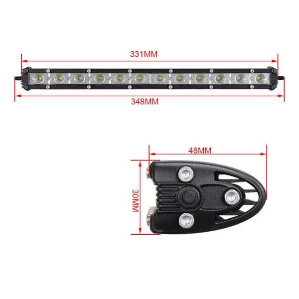 Світлодіодна балка фара LED / 345x50x25 mm / 36W / 3W * 12 / 10-30V / Далеке світло 1 шт (D4-36W)