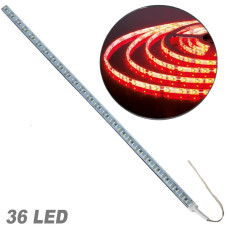 Стрічка діодна алюміній 12V - 50 см - 2А 36LED - в силіконі ефект суцільної стрічки Червоне світло (5630)