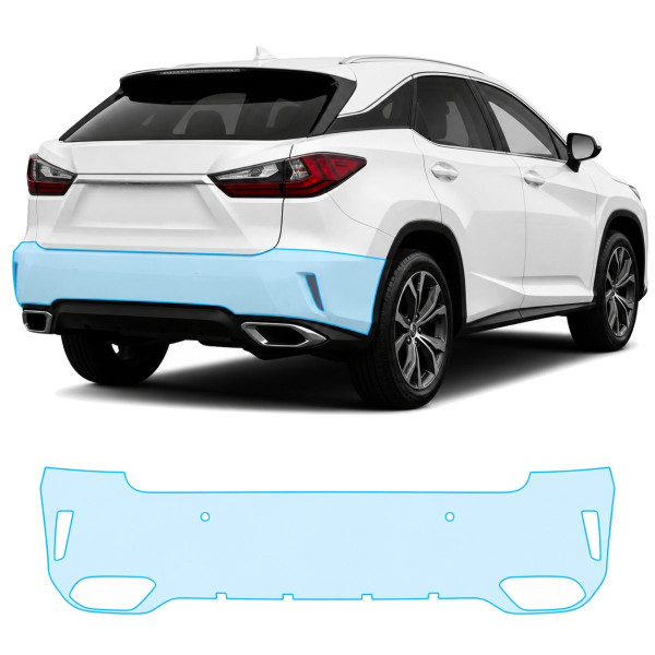 Антигравийная защитная бронепленка по лекалам для Lexus RX AL20 2015-2018 - задний бампер