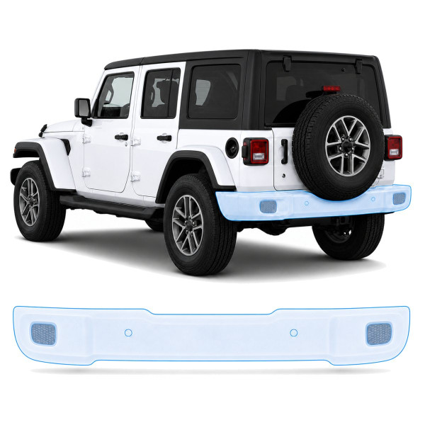 Антигравійна захисна бронеплівка за лекалами для Jeep Wrangler JL facelift 2024- задній бампер