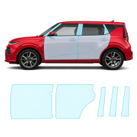 Антигравійна захисна бронеплівка за лекалами для Kia Soul SK3 2019-2025 - зони дверей і стійки вікон