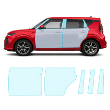Антигравийная защитная бронепленка по лекалам для Kia Soul SK3 2019-2025 - зоны дверей и стойки окон
