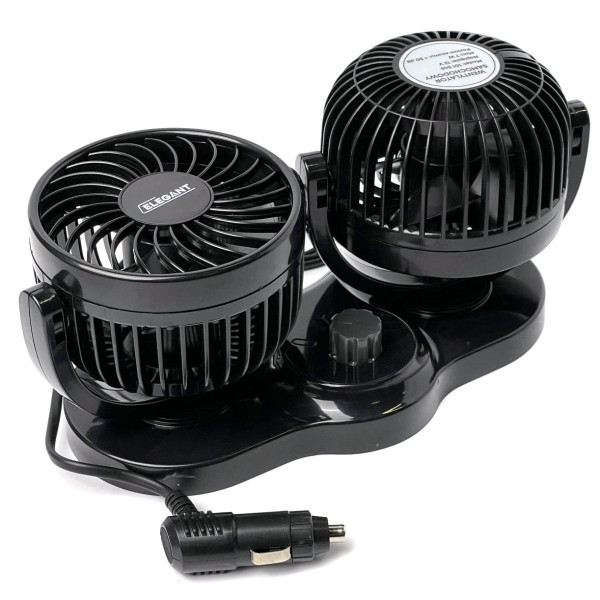Автомобільний вентилятор Elegant 12V на підставці два режими 12.7 см (EL101 548)
