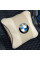 Подушка на підголівник з логотипом Bmw Екошкіра 3D Кольоровий лого Бежевий 1 шт
