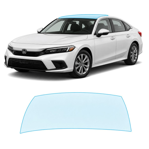 Антигравийная защитная бронепленка по лекалам для Honda Civic XI 2021- зона крыши