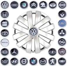 Ковпак колеса з емблемою Volkswagen SKS216 R14 сірий з логотипом на вибір 4 шт