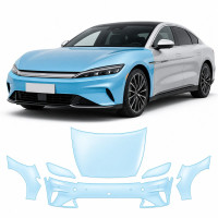 Антигравийная защитная бронепленка по лекалам для BYD Han II facelift 2023- передняя часть авто (капот бампер фары крылья)