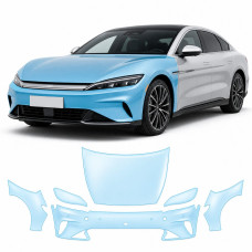 Антигравійна захисна бронеплівка за лекалами для BYD Han II facelift 2023- передня частина авто (капот бампер крила))