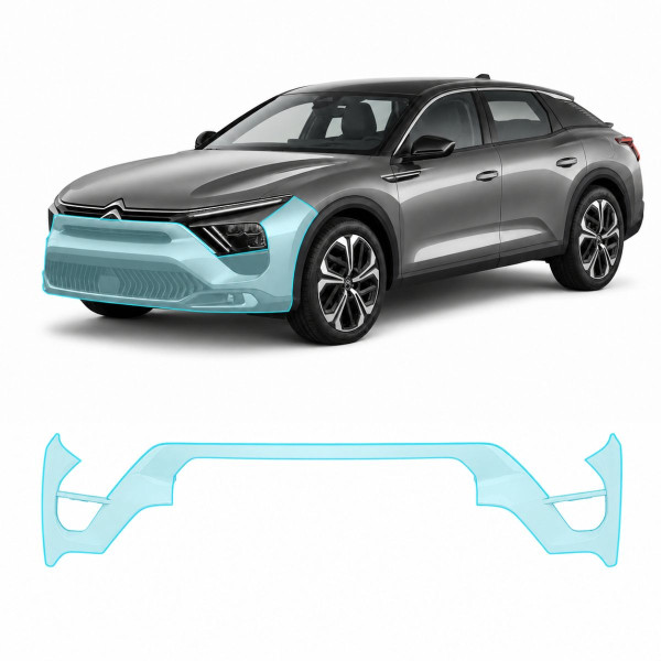 Антигравийная защитная бронепленка по лекалам для Citroen C5 X I 2022- передний бампер