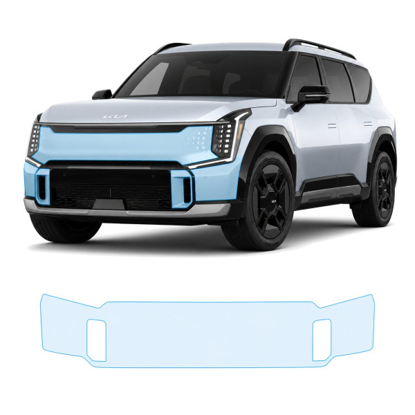 Антигравийная защитная бронепленка по лекалам для Kia EV9 I 2023- передний бампер