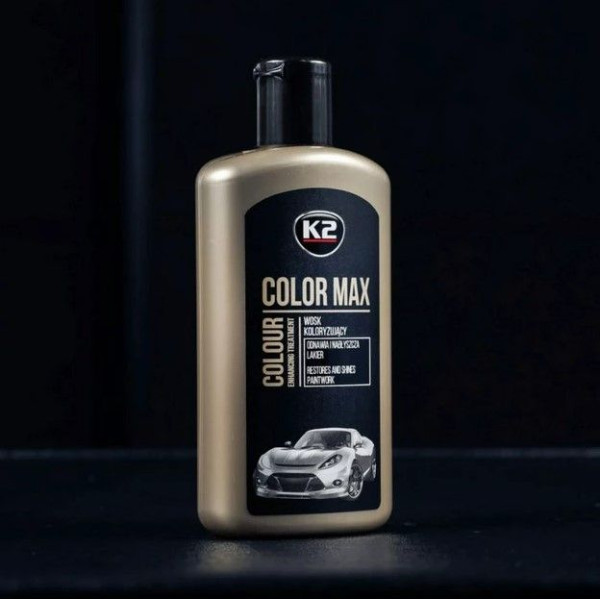 Поліроль для кузова крем K2 Color Max приховує подряпини та підсилює колір 250 мл Чорний