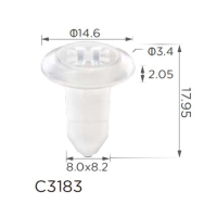 Клипса под саморез Volkswagen, Audi, Seat, Skoda, Porsche (N10318001, N-103-180-01, 14254) (C3183)