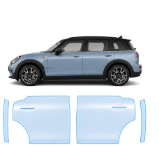 Антигравийная защитная бронепленка по лекалам для Mini Clubman F54 facelift 2019-2024 - зоны дверей и стойки окон