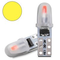 Світлодіод 12V Т5 SMD 2-3014 3D Скло 0,6W 40Lm Жовте світло (№91)