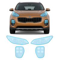 Антигравийная защитная бронепленка по лекалам для Kia Sportage QL 2016-2017 - оптика (фары и ПТФ)