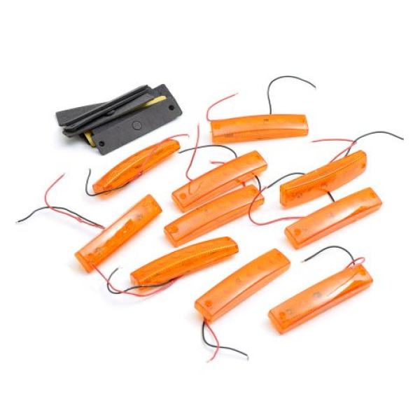 Габарит LED прямокутний Ceray 100х10 мм 24V 6 діодів Помаранчевий 10 шт (201306)