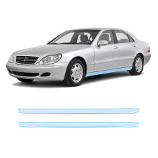 Антигравійна захисна бронеплівка за лекалами для Mercedes-Benz S-Class W220 1998-2002 - нижня зона кузова пороги