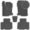 Коврики в салон для Lexus NX300 NX300Н 2014-2021 Экокожа с подпятником Черные 5 шт (Rombus)
