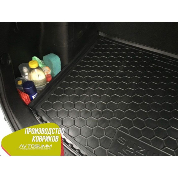 Автомобільний килимок в багажник Suzuki SX4 2014 - верхня полиця / Гумовий (Avto-Gumm)