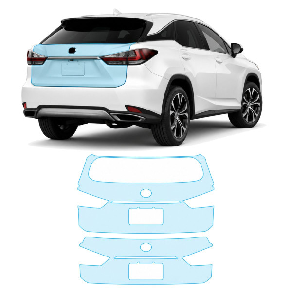 Антигравийная защитная бронепленка по лекалам для Lexus RX AL20 facelift 2019-2022 - зона крышки багажника