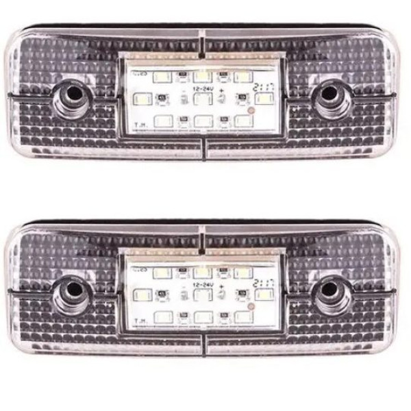 Габарит прямокутний 115х40 мм 12/24V 9 діодів Білий 2 шт (TH 930)
