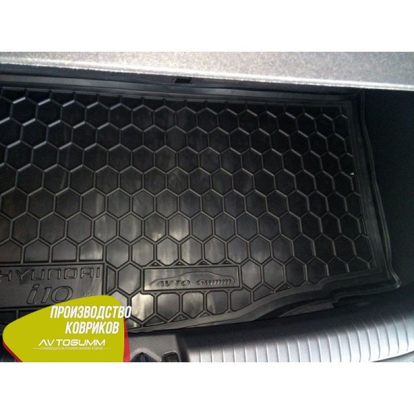 Автомобільний килимок в багажник Hyundai i10 2014 - Гумо - пластик