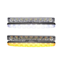 Денні ходові вогні ДХО 254x24x42 мм / 1W*9SMD / Лінза з повортом, що біжить Х-09-2 / корпус метал / Білі 2 шт