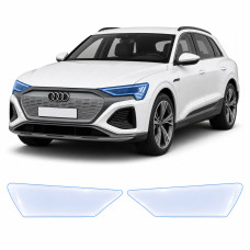 Антигравийная защитная бронепленка по лекалам для Audi Q8 e-tron GE facelift 2023-2025 - оптика (фары и ПТФ)