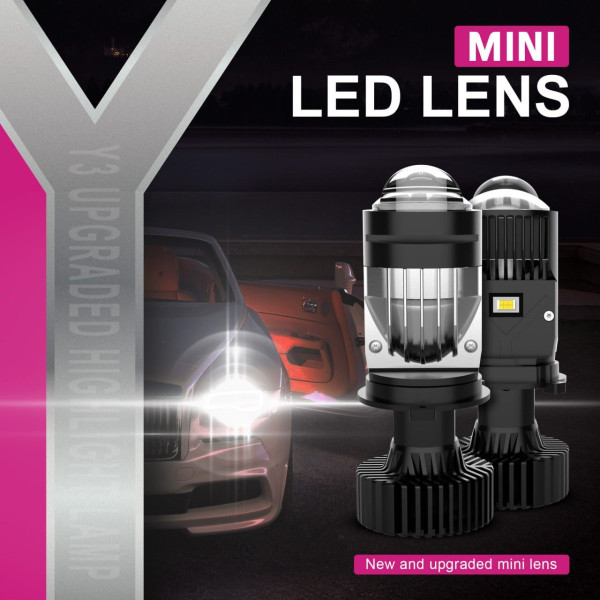LED лампы автомобильные Y3 H4 110W (Линзованные D37 мм С Обманкой Canbus)