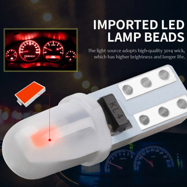 Світлодіод 12V Т5 SMD 2-3014 3D Скло 0,6W 40Lm Синє світло (№86)