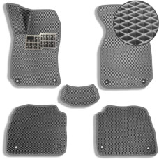 3D EVA Килимки в салон для Skoda SuperB 2001-2008 (Металевий підп'ятник) Сірі 5 шт