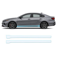 Антигравійна захисна бронеплівка за лекалами для Kia Cerato/Forte BD facelift 2022-2024 - нижня зона кузова пороги
