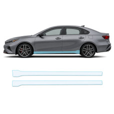 Антигравийная защитная бронепленка по лекалам для Kia Cerato/Forte BD facelift 2022-2024 - нижняя зона кузова пороги