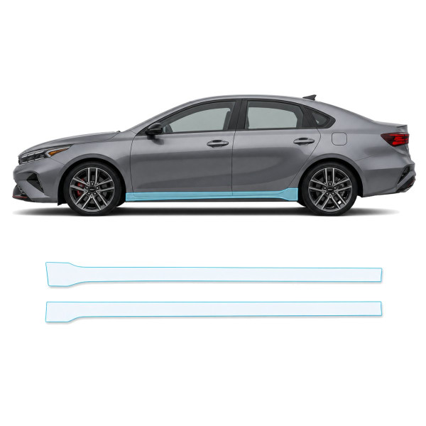 Антигравійна захисна бронеплівка за лекалами для Kia Cerato/Forte BD facelift 2022-2024 - нижня зона кузова пороги