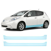 Антигравийная защитная бронепленка по лекалам для Nissan Leaf ZE0/ZE1 2010-2017 - нижняя зона кузова пороги