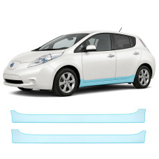 Антигравийная защитная бронепленка по лекалам для Nissan Leaf ZE0/ZE1 2010-2017 - нижняя зона кузова пороги