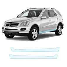 Антигравійна захисна бронеплівка за лекалами для Mercedes-Benz M-Class W164 2005-2008 - нижня зона кузова пороги