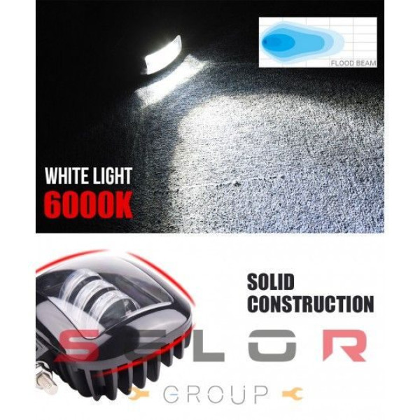Дополнительная LED Фара Квадрат 120x100x60 мм с ДХО 45W 15W*3 10-30V (Крепления снизу)