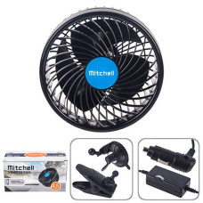 Автомобильный вентилятор Mitchell 6" 12V 12W на зажиме два режима (HX-T701E)