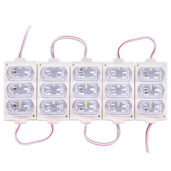 Світлодіодний модуль 12V 3 LED Біле світло 1 шт (AG-COB 7338-2835 W)