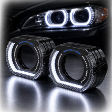 LED Маска Ангельські очі 2.5" D64 12V 6000K BMW Білий Світло R6-L 2 шт