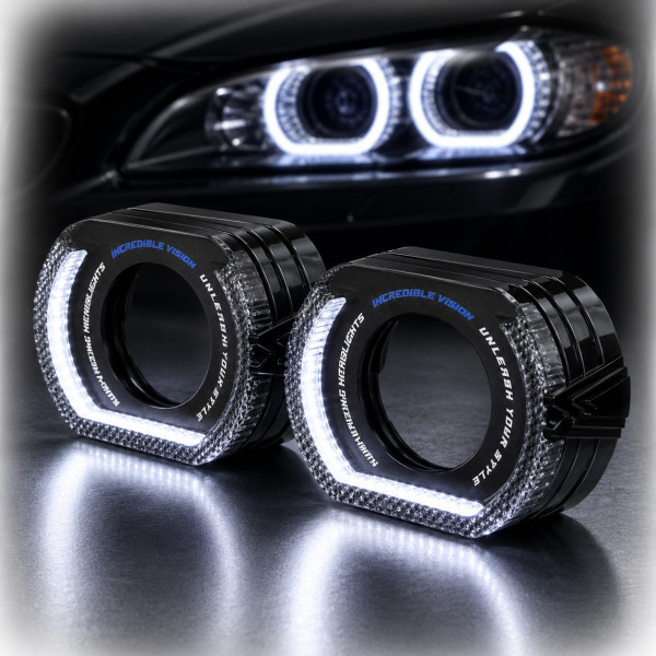 LED Маска Ангельські очі 2.5" D64 12V 6000K BMW Білий Світло R6-L 2 шт