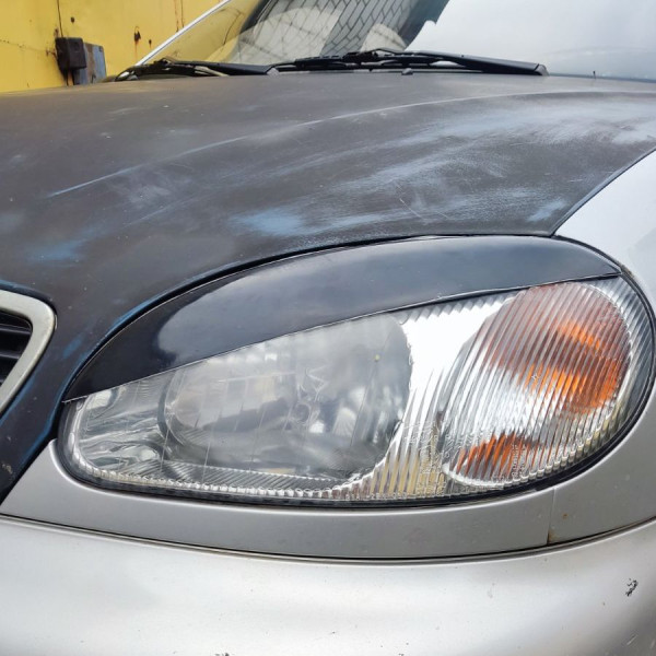Реснички фар для Daewoo Lanos Sens 2 шт Широкие Voron Glass
