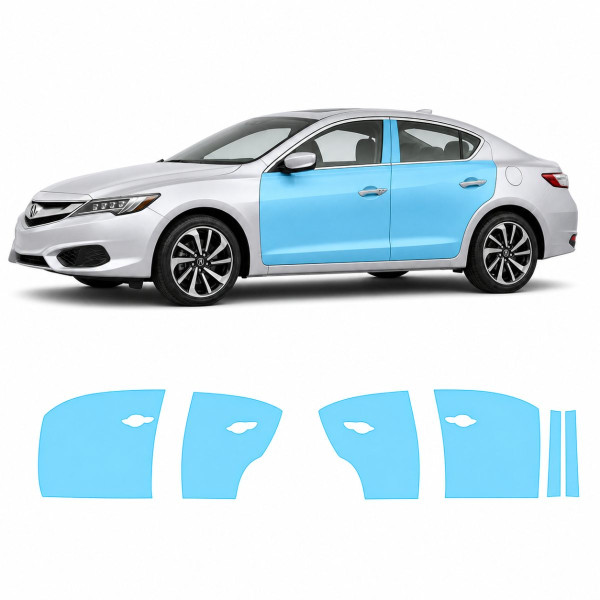 Антигравійна захисна бронеплівка за лекалами для Acura ILX I facelift 2016-2018 - зони дверей і стійки вікон