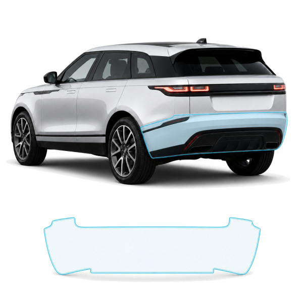 Антигравийная защитная бронепленка по лекалам для Land Rover Range Rover Velar L560 facelift 2020- задний бампер