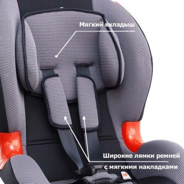 Детское автокресло 1-7 Лет, 9-25 Кг, Категория 1/2 SIGER "КОКОН" Серый