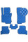 Коврики в салон Экокожа для Volkswagen Golf V 2003-2010 Синие 5 шт (Rombus)