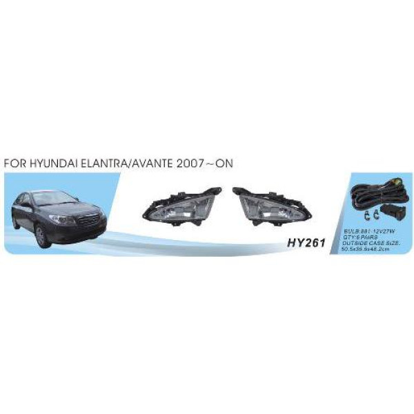 Противотуманные фары для Hyundai Elantra 2006-2011 12V 27W с проводкой (HY-261W)