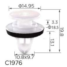 Кліпса кріплення молдингу MAZDA (KD51-51-W24 KD5151W24 15386) C1976