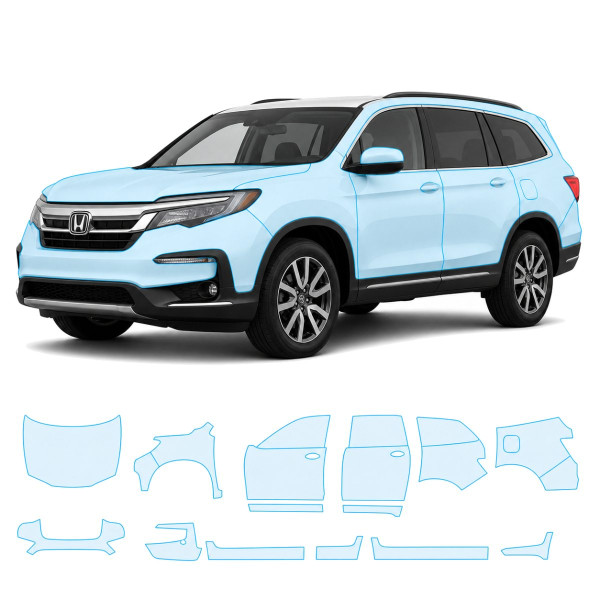 Антигравійна захисна бронеплівка за лекалами для Honda Pilot III facelift 2019-2022 - повний кузов